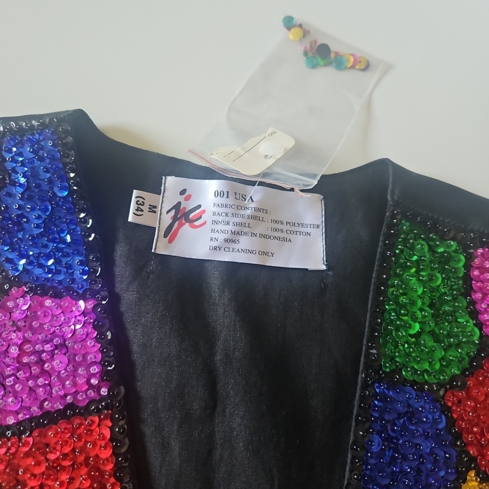 Vibrant Sequin Patchwork Vest - Picture 2 of 6